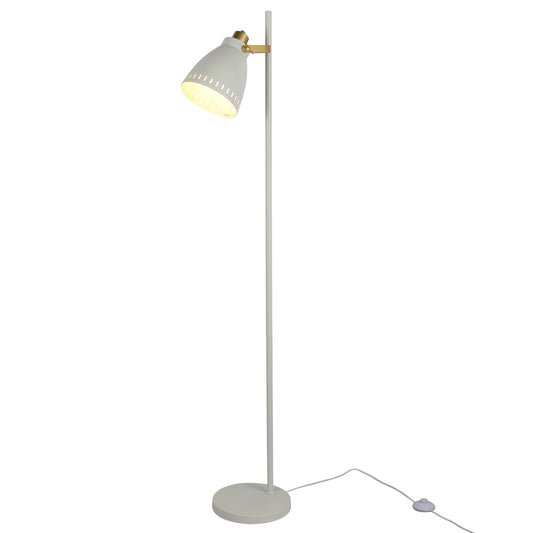 Cone-Shaded Floor Lamp with Gold Detailing & Decorative Shade - Versatile Colours