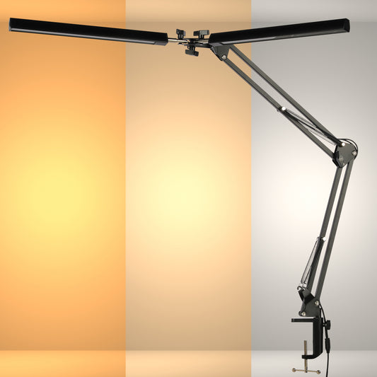 Black LED Long Arm Dimming Desk Light 10W 3000-6000K TEKLED