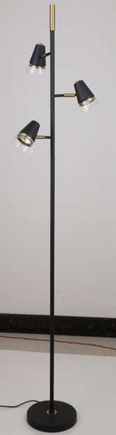 FLOOR LAMP 68749/3F BLACK+BRASS GU10X3 (TEKLED)
