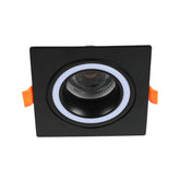 LOW UGR FIXED ALUMINIUM DOWNLIGHT IP20 GU5.3 1 WAY BLACK SQUARE (TEKLED)