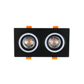 LOW UGR FIXED ALUMINIUM DOWNLIGHT IP20 GU5.3 2 WAY BLACK SQUARE (TEKLED)