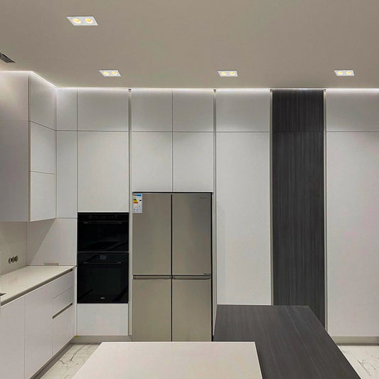 LOW UGR FIXED ALUMINIUM DOWNLIGHT IP20 GU5.3 2 WAY WHITE SQUARE (TEKLED)