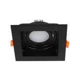 GRILLE RECTANGLE RECESSED TILT DOWNLIGHT GU5.3 BLACK (TEKLED)