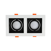 GRILLE RECTANGLE RECESSED TILT DOWNLIGHT GU5.3 WHITE AND BLACK 2 WAY (TEKLED)