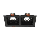 GRILLE RECTANGLE RECESSED TILT DOWNLIGHT GU5.3 BLACK 2 WAY (TEKLED)