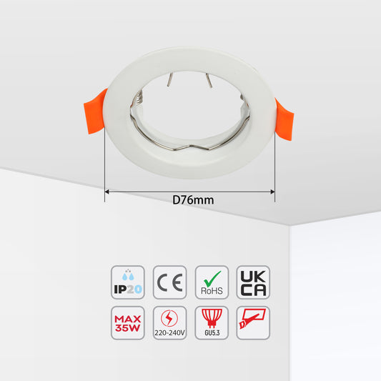 FIXED ALUMINIUM DOWNLIGHT GU5.3 WHITE IP20 (TEKLED)