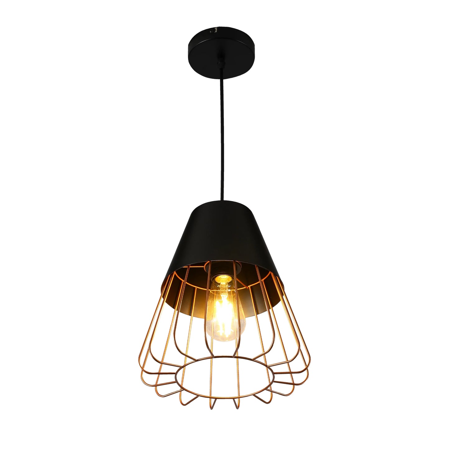 Aurelia Black & Gold Cage Pendant Light