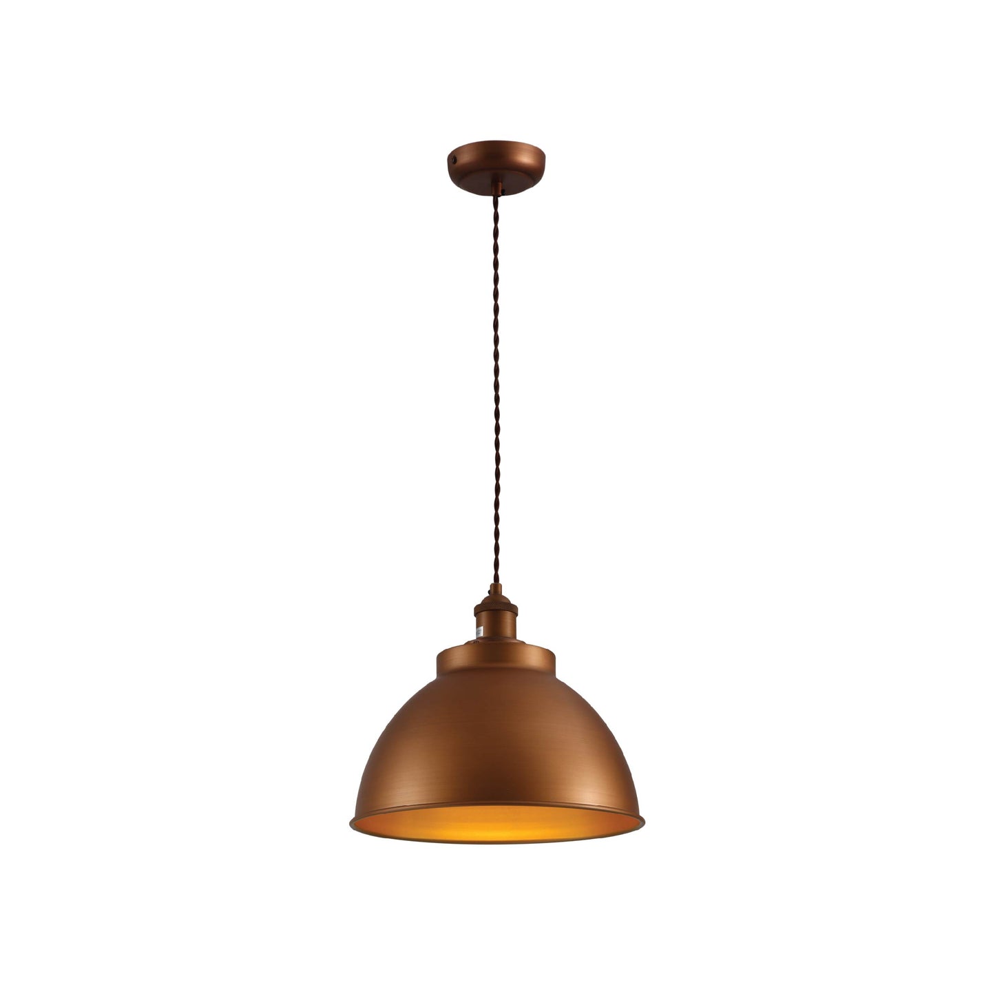 Brooklyn Vintage Metal Dome Pendant Light Pewter Copper Gold Brass E27