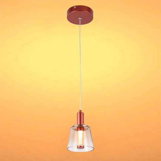 Cross-Hatch Textured Glass Pendant Light - E27 Fitting, 110mm Diameter