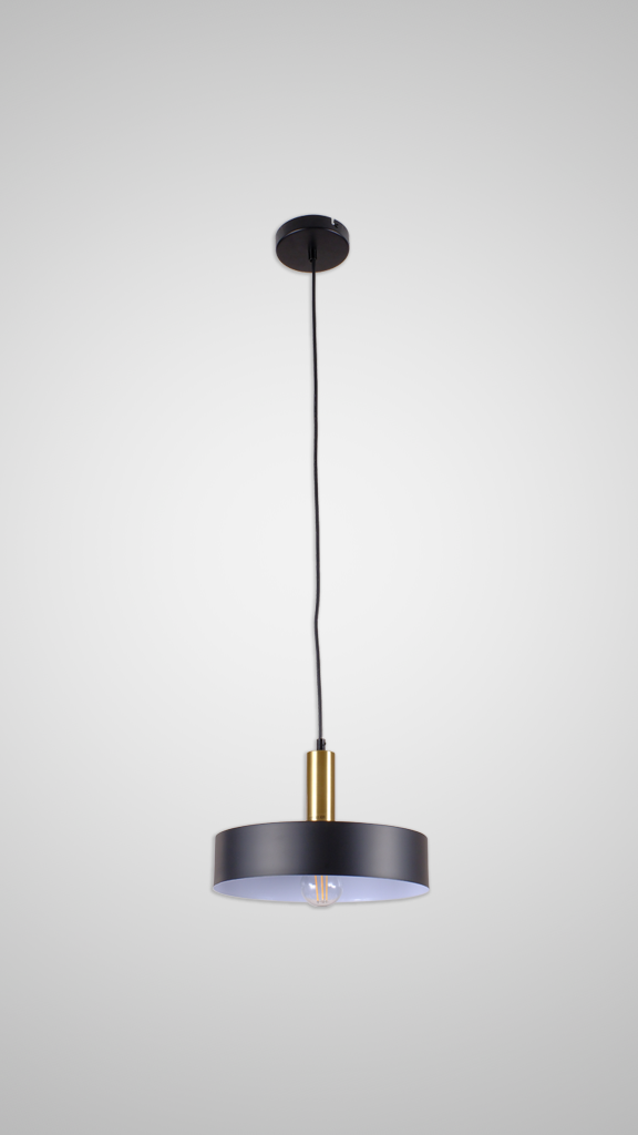 PENDANT LAMP MMD24064-1 BLACK+BRASS 1XE27 (TEKLED)