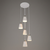 PENDANT LAMP WHITE+ANTIQUE BRONZE J367 E27X5 (TEKLED)