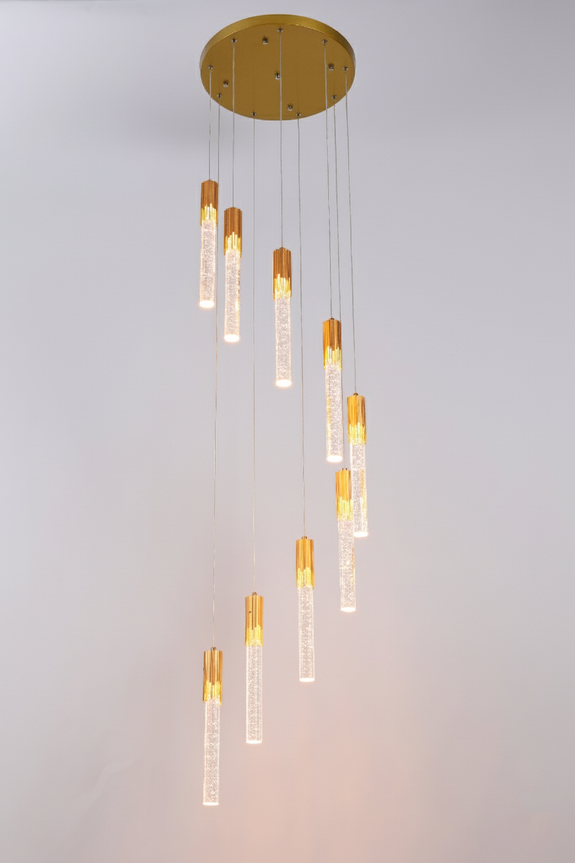 LED PENDANT LAMP GOLD T501-9 D400 3000K (TEKLED)