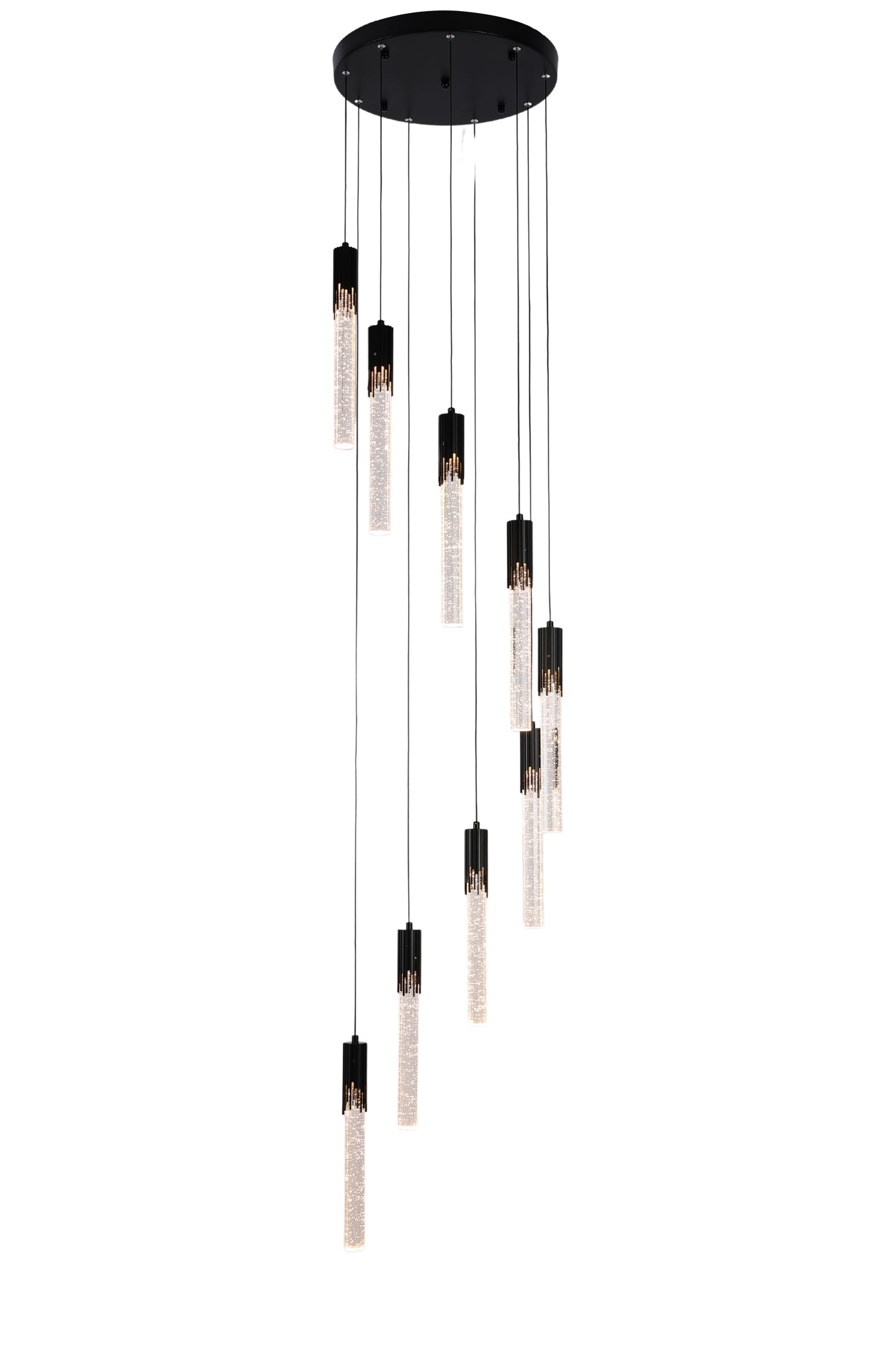 LED PENDANT LAMP BLACK T501-9A D400 3000K (TEKLED)