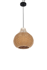 BLACK PENDANT LAMP WOOD SHADE T024 D350 E27X1 (TEKLED)
