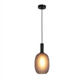 PENDANT LAMP AB1334-P3 E27 BLACK METAL AND GREY GLASS (TEKLED)
