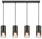 PENDANT LAMP AB1242-4IL-BK E27X4 BLACK METAL AND SMOKY GLASS (TEKLED)