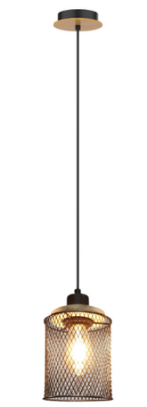 PENDANT LAMP AB1233-MP E27 BLACK+WOOD (TEKLED)