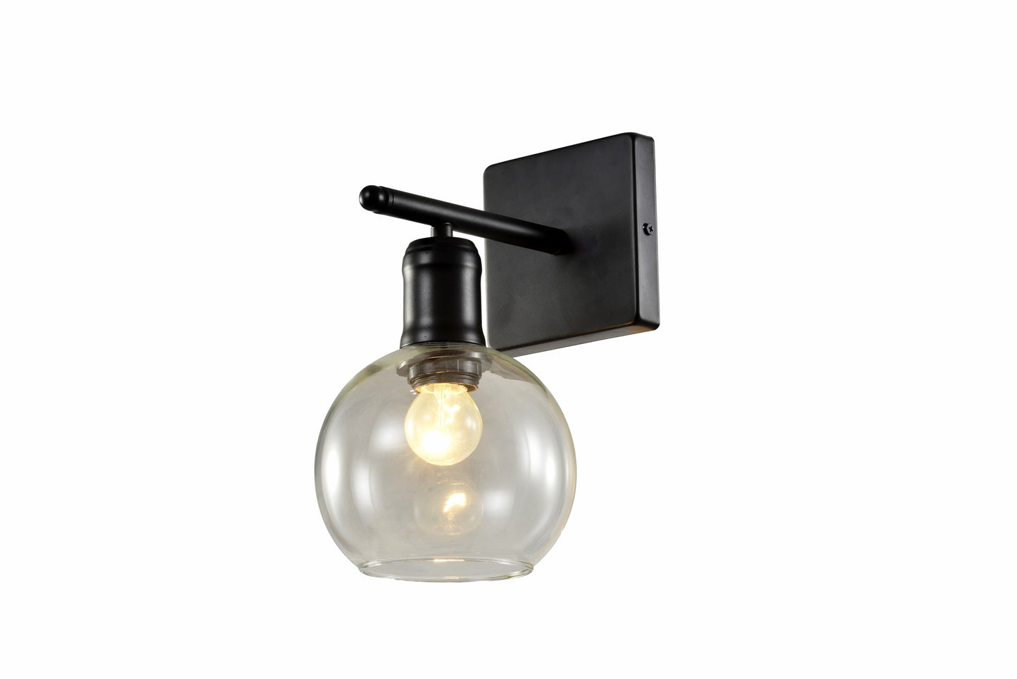 Wall Lamp SY9319-1 BLACK + CLEAR GLASS E27 D150(TEKAV)