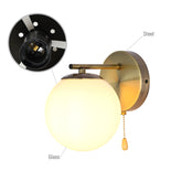 WALL LIGHT GLOBE 52030 1XE27 ROD OPAL+ ANTIQUE BRASS (TEKLED)