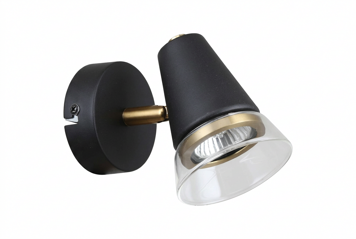 WALL LAMP 68744/1W BLACK+BRASS GU10X1 (TEKLED)