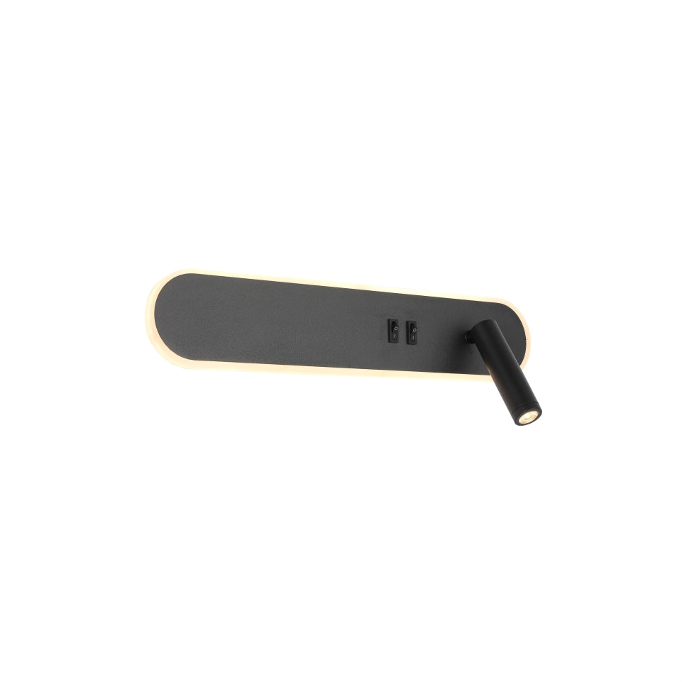 LED Wall Lamp Black K012 12W+2W 3CCT (TEKLED)