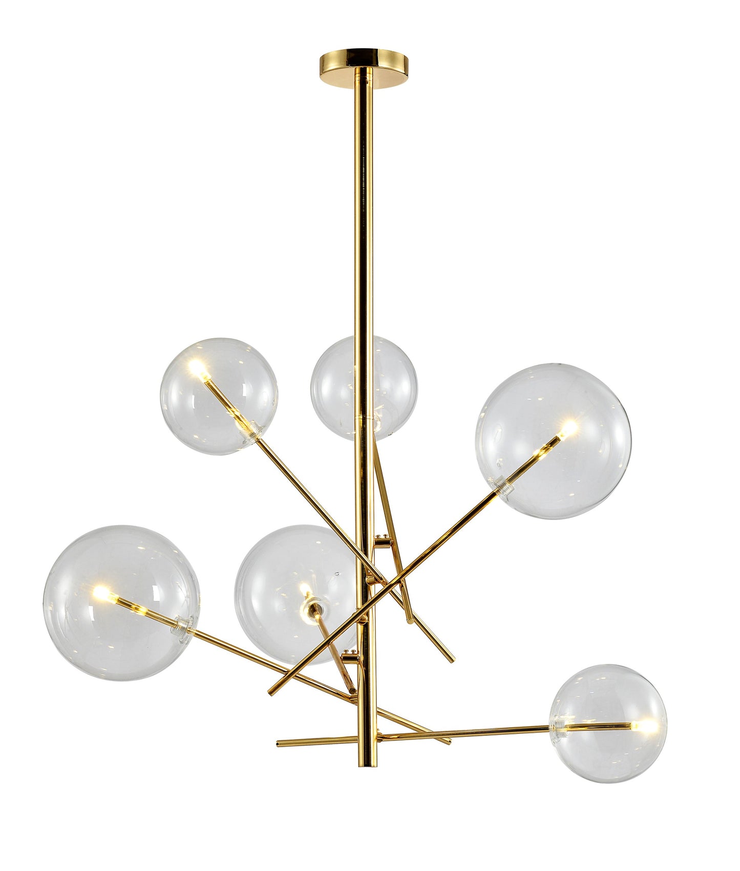 Nordic Sputnik Metal Clear Glass Globe Modern Chandelier Ceiling Light 6xG4