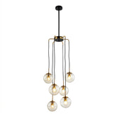 Chandelier 8470-D6 6xE27 AMBER GLASS (TEKAVIZE)