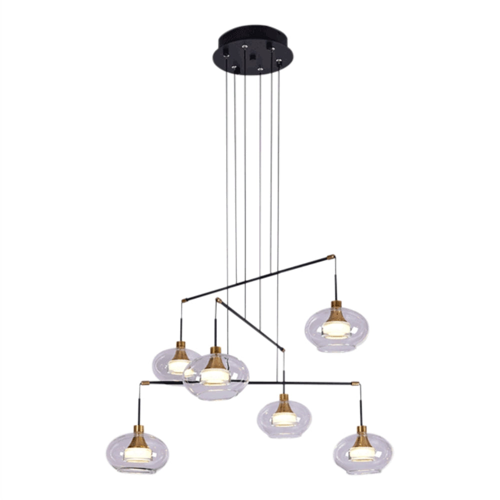 Chandelier LED 7015-6 6x8W 3500K BLACK (TEKAVIZE)