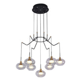 Chandelier LED 7017-6+1 7x8W 3500K BLACK (TEKAVIZE)