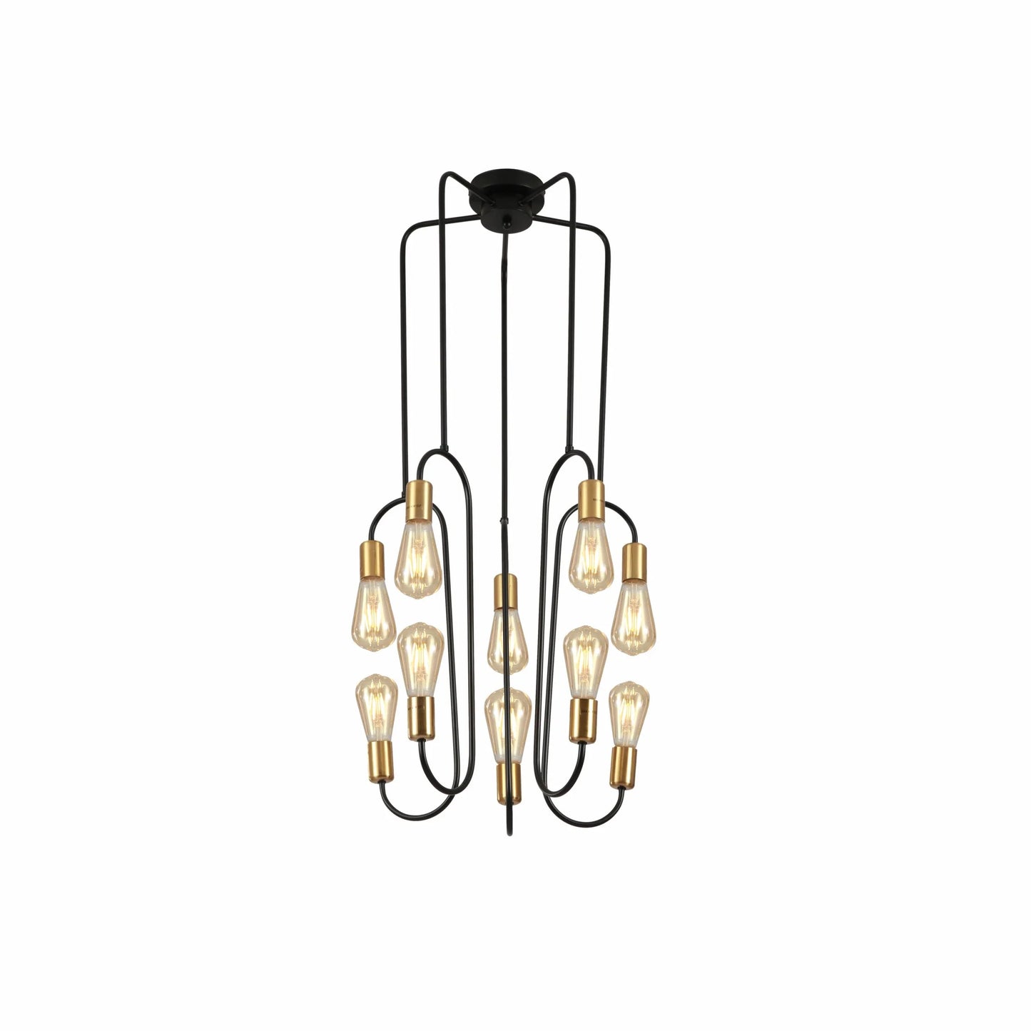 Black and Gold Modern Nordic Pendant Chandelier Ceiling Light 10xE27s