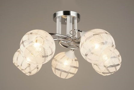 Chandelier 8312 E27 CHROME+WHITE (TEKAVIZE)