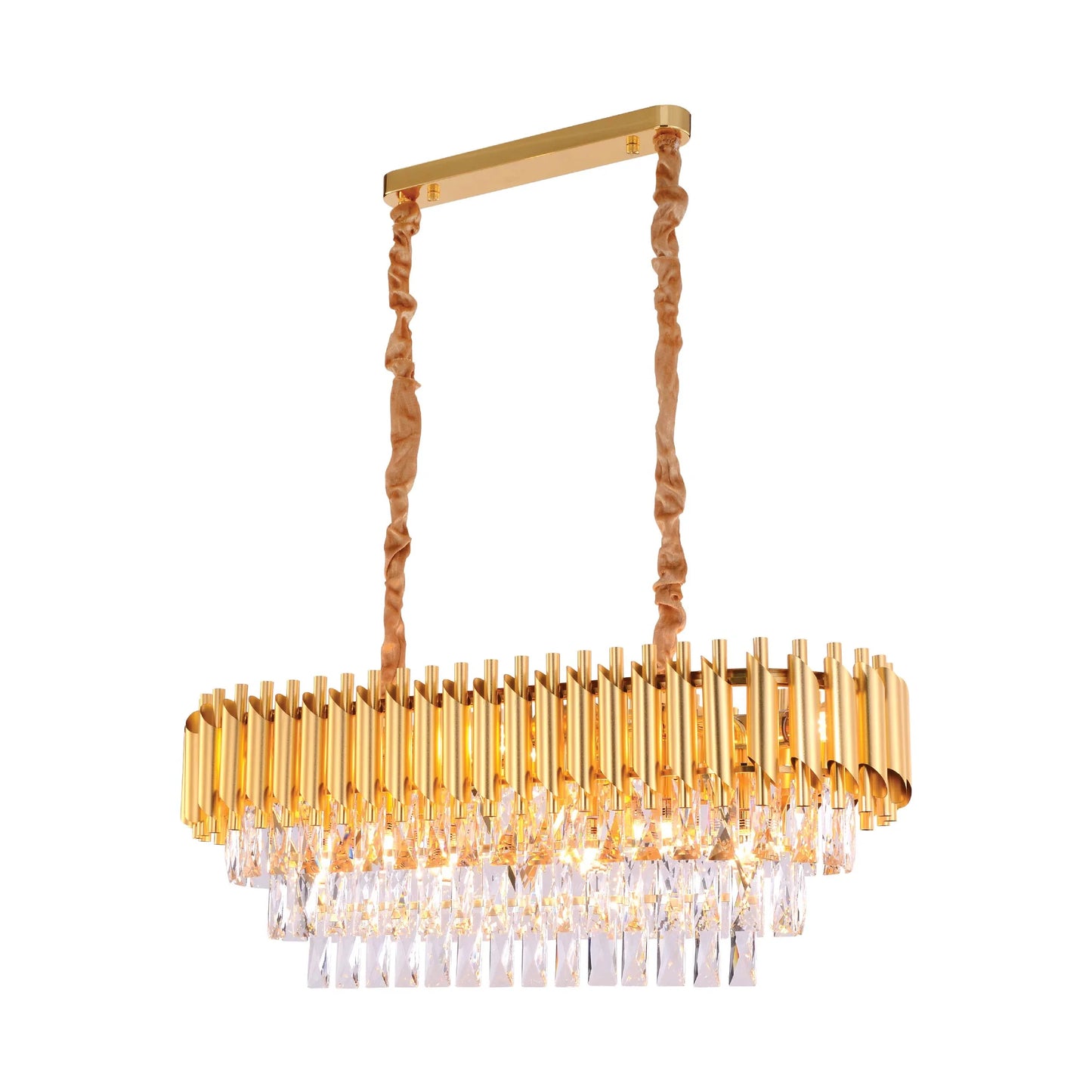 Orbit Glow Design Tiered Crystal Modern Chandelier Ceiling Light
