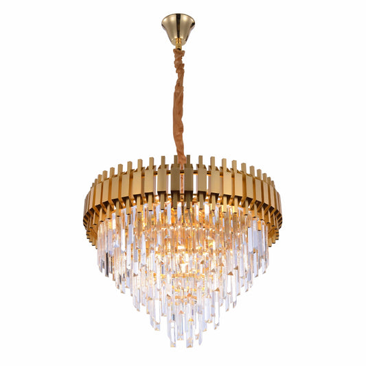Metropolitan Square Beam Design Tiered Crystal Modern Chandelier Ceiling Light