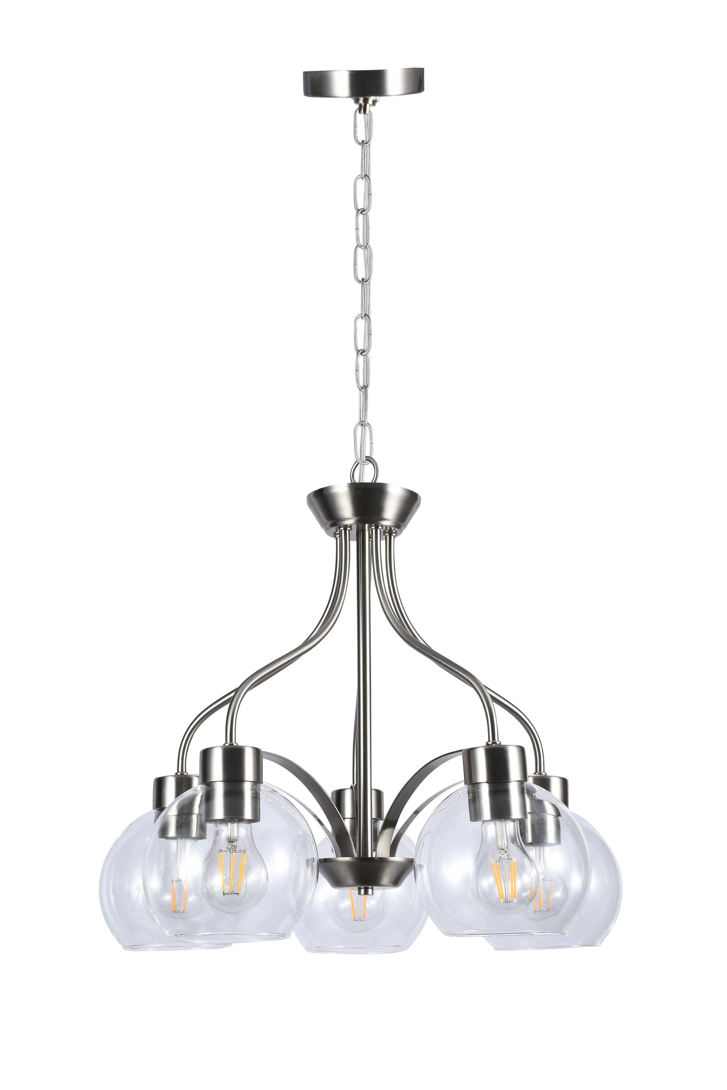 Harmony Pendant Ceiling Chandelier Light Chrome D540xH410 E27x5 (TEKLED)