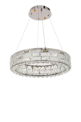 CRYSTAL CHROME CEILING CHANDELIER LIGHT CB701 D500MM 3 COLOUR (TEKLED)