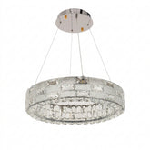 CRYSTAL CHROME CEILING CHANDELIER LIGHT CB701 D500MM 3 COLOUR (TEKLED)