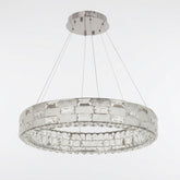 CRYSTAL CHROME CEILING CHANDELIER LIGHT CB701 D600MM 3 COLOUR (TEKLED)