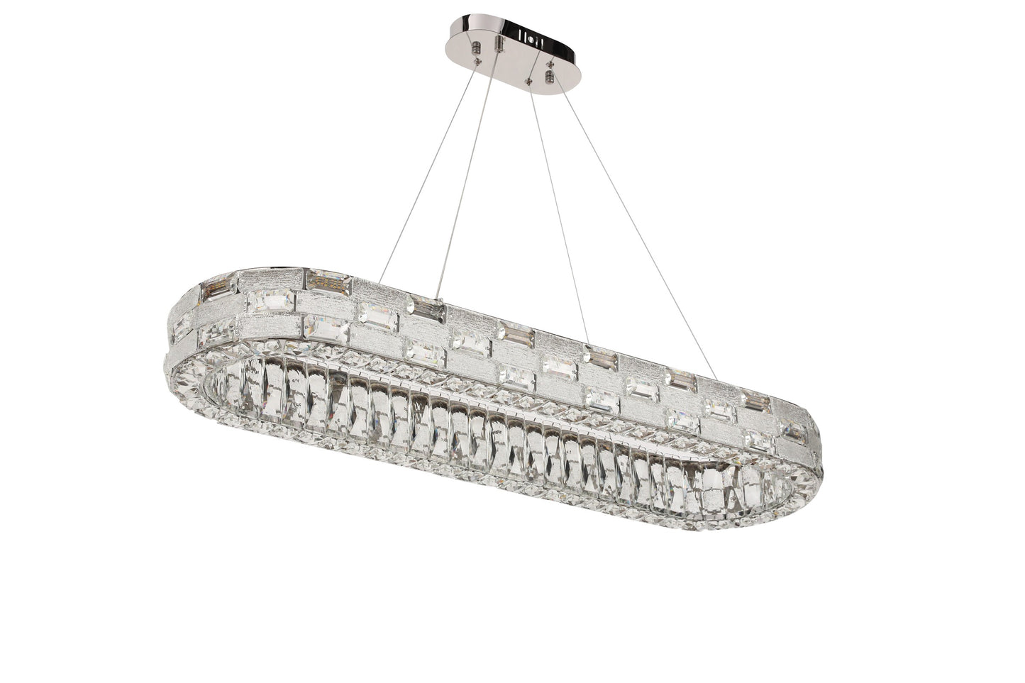 CRYSTAL CHROME CEILING CHANDELIER LIGHT CB701 L1000XW300MM 3 COLOUR (TEKLED)