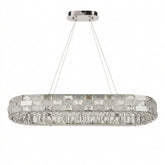 CRYSTAL CHROME CEILING CHANDELIER LIGHT CB701 L1000XW300MM 3 COLOUR (TEKLED)