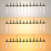 Black & Brass Modern Glass Tube Chandelier - Linear & Circular