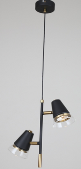 PENDANT LAMP 68749/2P BLACK+BRASS GU10X2 (TEKLED)