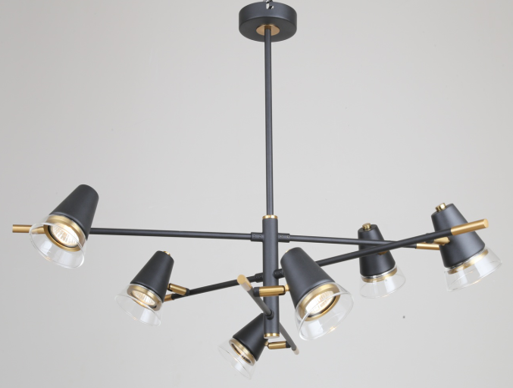 PENDANT LAMP 68749/6P BLACK+BRASS GU10X6 (TEKLED)