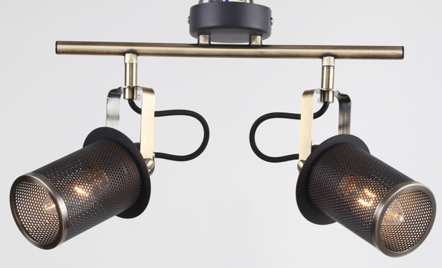 CEILING LAMP 80032/2 BLACK+ANTIQUE BRASS E14X2 (TEKLED)