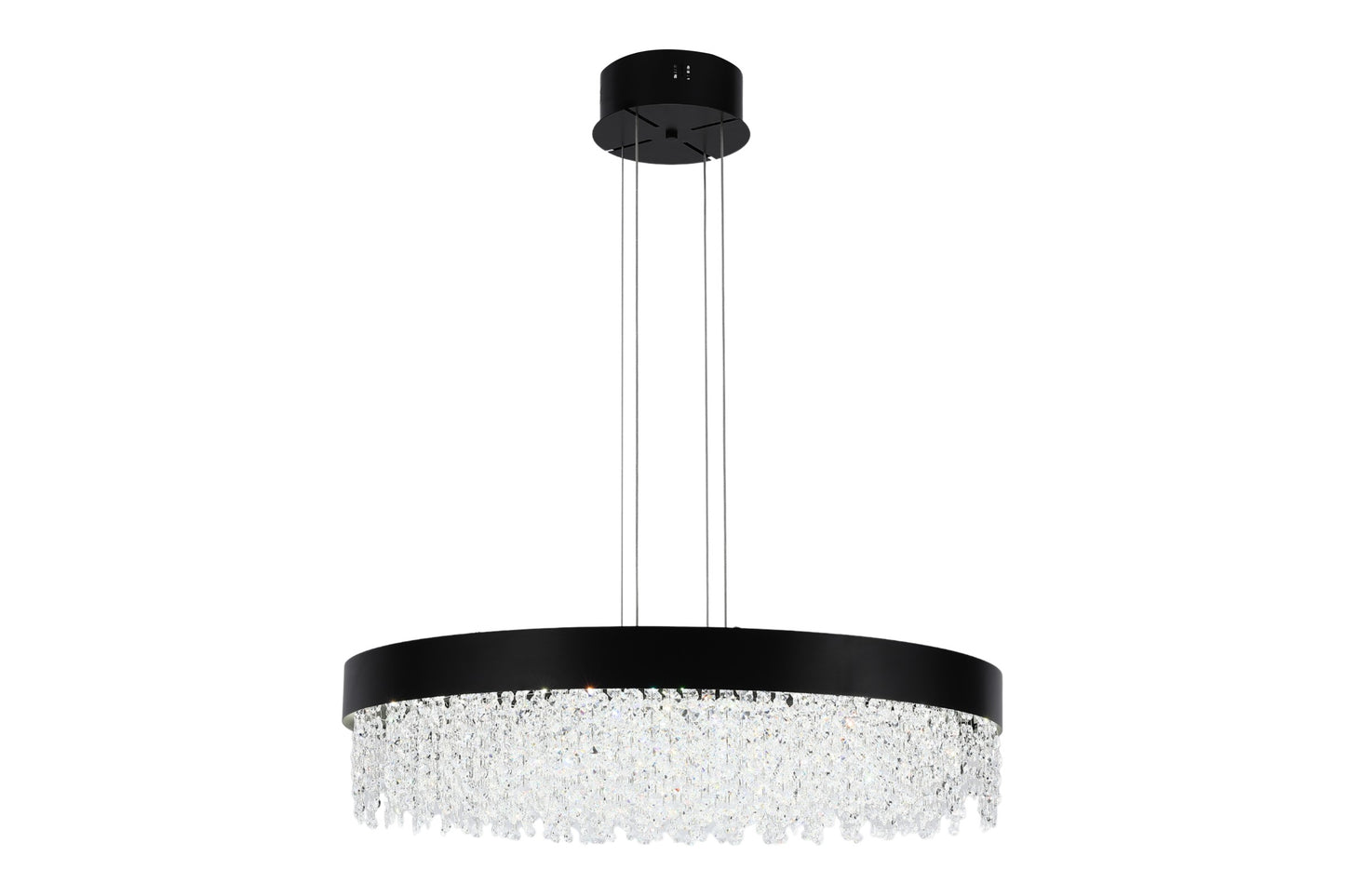 CRYSTAL CHANDELIER LIGHT Q3607 3CCT BLACK D800MM (TEKLED)