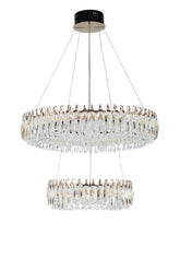 CRYSTAL CHANDELIER LIGHT Q3612 3CCT GOLD D800+D500MM (TEKLED)