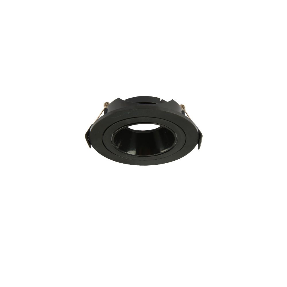 Round Polycarbonate Tilt Recessed Downlight GU10 White or Black