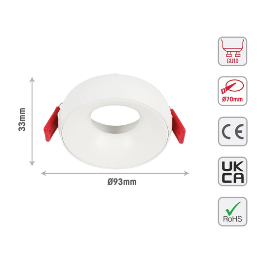 GU10 WHITE DOWNLIGHT 93*H33MM (TEKLED)