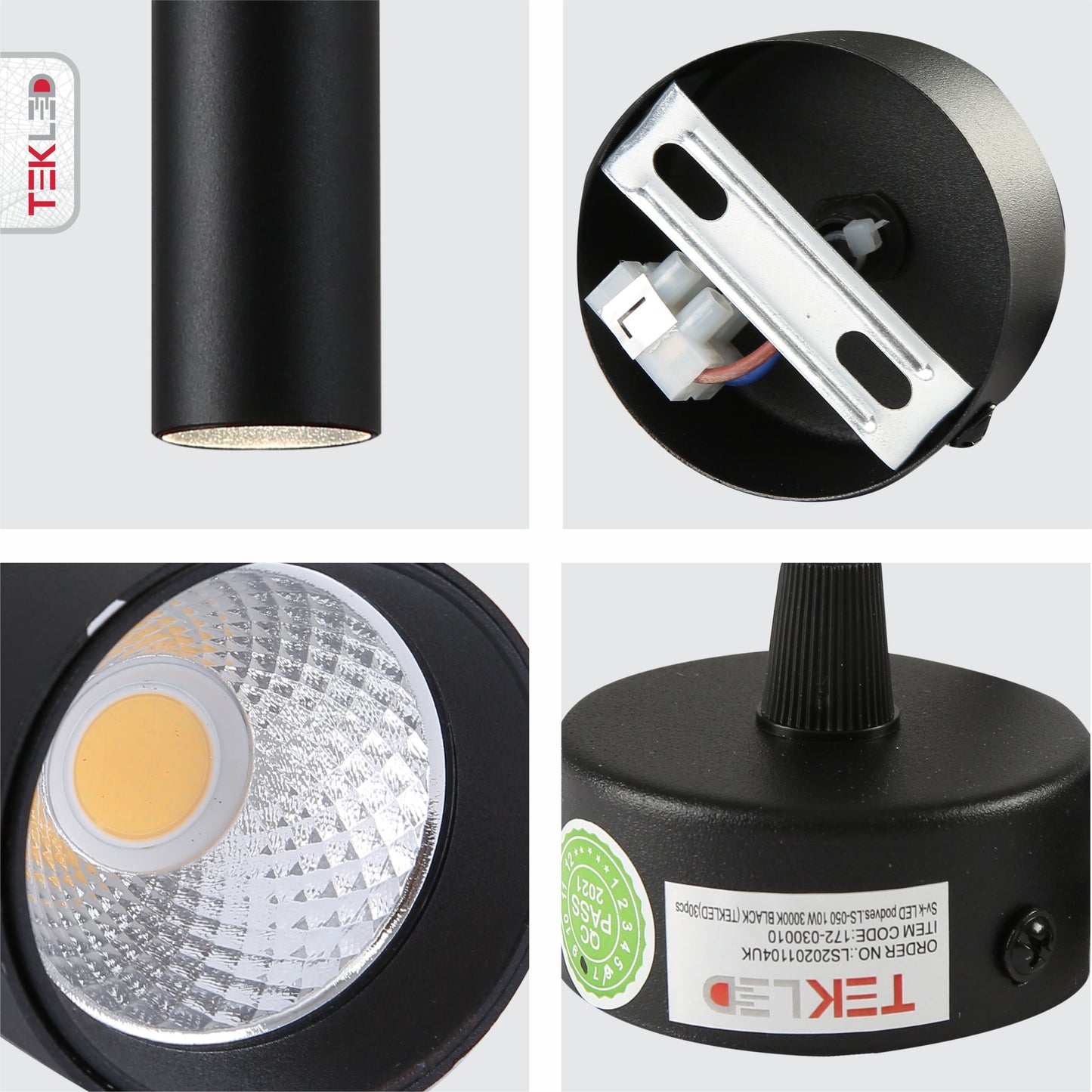 LED PODVES.LS-050 10W 3000K BLCK UK