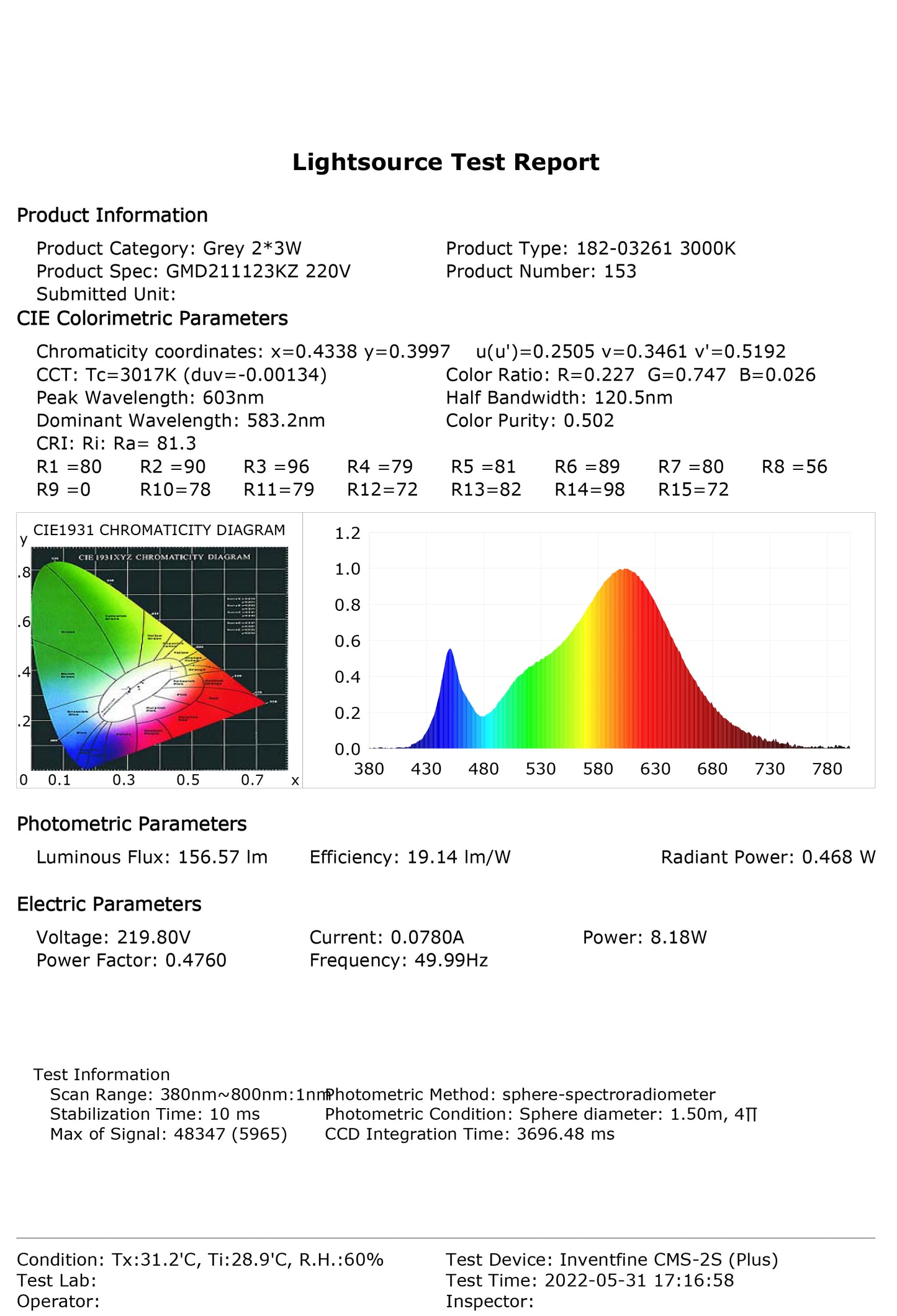 LED B2193 2*3W GREY 3000K (TEKLED)