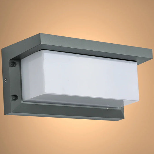 LED Diecast Aluminium Cuboid Hood Wall Lamp 20W Cool White 4000K IP54 Grey